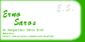 erno saros business card